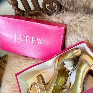 J. Crew Metallic Gold Mary Jane Shoes - gorgeous gold!